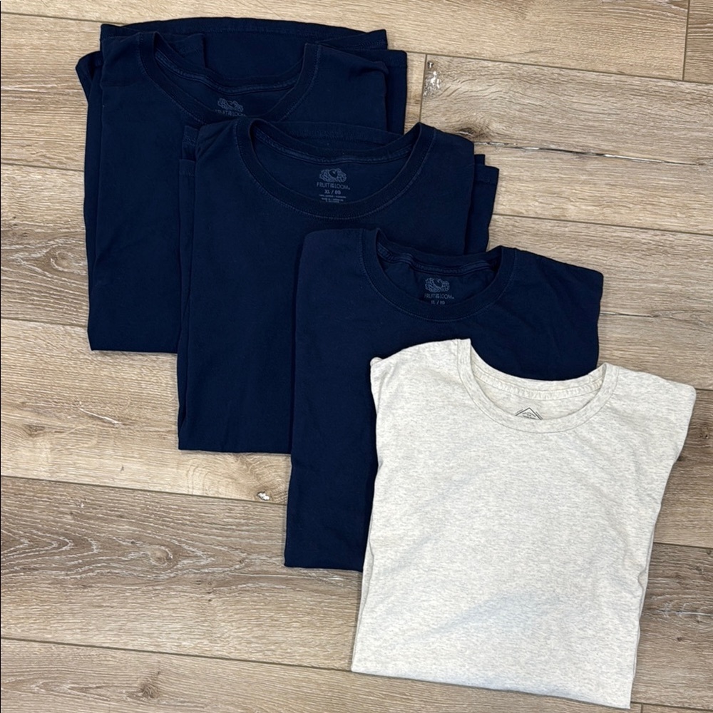Fruit of the Loom Blue and St. John’s Bay white and gray Short Sleeve Tees